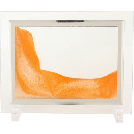 Cadre artistique sable mouvant 7 pouces - Paysage marin dynamique 3D, décoration rectangulaire de bureau, sable jaune pour espace de travail. (1/5)