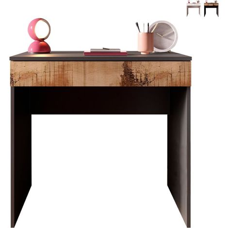 Bureau gain de place 78x50x76cm pour bureau/chambre avec tiroir Kirk - Noir