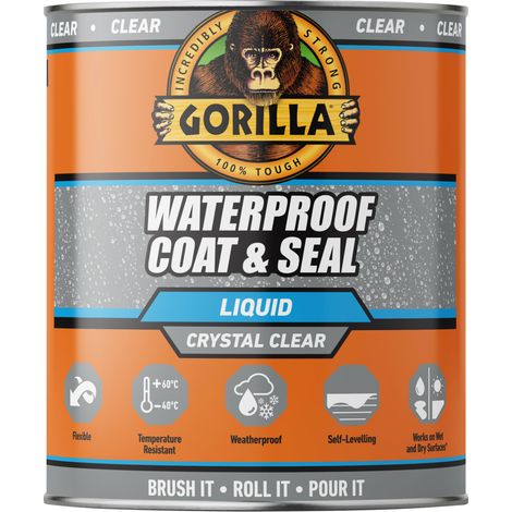 Gorilla Waterproof Coat & Seal Clear - 473ml, Heavy-Duty Waterproofing and Sealant for Indoor and Outdoor Use
