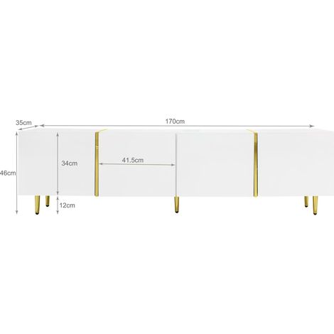 Meuble TV et table basse modernes en blanc brillant (1/5)