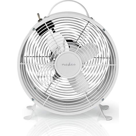 Nedis Ventilateur de table - 2 vitesses - 20 W - 25 cm - 1,50 m - Métal - Blanc (1/5)