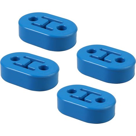 Lot de 4 supports universels en caoutchouc pour échappement bleu, support pour tuyau d'échappement de voiture, isolateur amortisseur de choc absorbant, 2 trous de 12 mm, pour la plupart des (1/5)