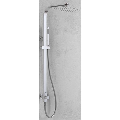 Colonna doccia attrezzata 024 ottone cromato soffione doccetta quadro p46xh106 (1/4)