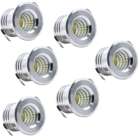 Lot de 6 mini spots encastrables LED noirs – 3W blanc froid – Installation simple pour plafonniers et armoires – Compatible 85-265V (1/5)