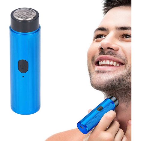 Wiederaufladbarer, tragbarer Mini-Elektrorasierer 028 (blau) (1/5)
