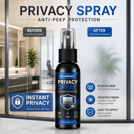 KineShineX Blickschutzspray für Milchglasfenster, Sichtschutz, Badezimmer & Büro, schnelltrocknend (1/5)