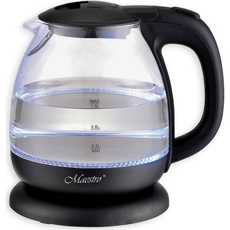 Maestro MR055 - Hervidor eléctrico de cristal (1 L, apagado automático, protección contra sobrecalentamiento) (1/3)