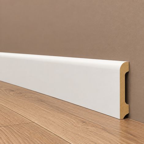 Battiscopa BC in POLIMERI EqualWood HI-TEC 80x15mm - BIANCO (prezzo al metro)