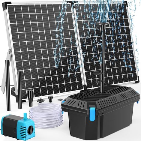 Filtre solaire de bassin 40 W avec pompe de fontaine 1620 l/h pour extérieur Kit complet de filtration de bassin et fontaine solaire pour petits étangs de jardin, aquariums et jeux d'eau (1/5)