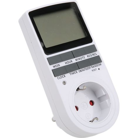Minuterie Prise Programmateur Horaire Automatique Interrupteur Temporisateur Domestique Multiprise EU 230V (1/5)