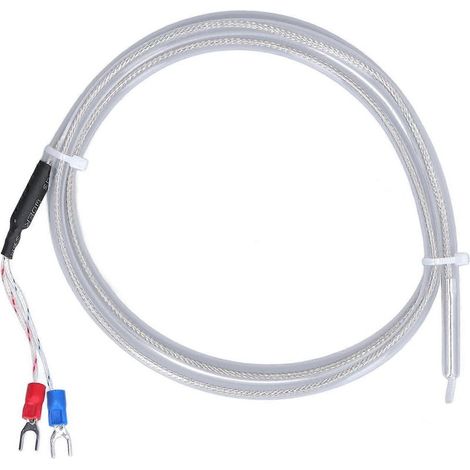 Sonde de température PT100 thermocouple type K haute précision, plage de mesure 0 à 200 °C, longueur 1 mètre pour fixation et usage industriel (1/4)