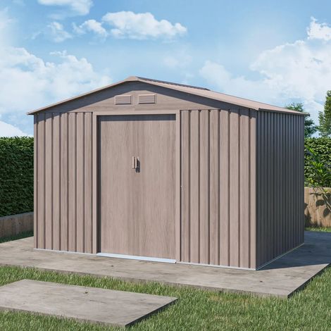 Casetta da giardino in acciaio zincato effetto legno chiaro 2 77x1 95x1 93 m 65kg 4 8 metri quadri