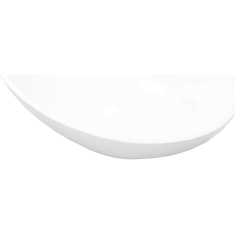 Lavabo vasque à poser Luxueux, Bac à laver, en forme ovale Céramique 40 x 33 cm Blanc OIB3908E (1/5)
