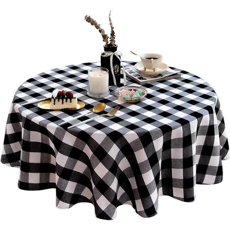Runde schwarze Tischdecke für Esszimmer oder Küche, Kollektion 2024, ideal für Partys und Hochzeiten. Kollektion 2024. (1/5)
