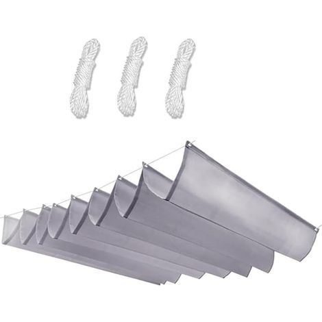 Voile d'ombrage rétractable, réglable en tissu Oxford en polyester imperméable avec anneaux toriques, bords doubles cousus, protection UV et design élégant pour terrasse, balcon, jardin (1x5m) (1/5)
