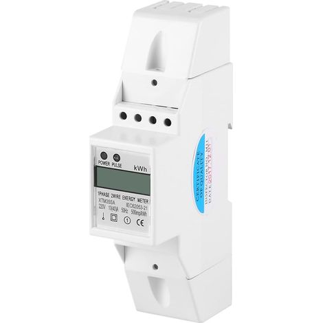 Single-phase digital energy meter with 7+1 digit LCD display, electronic KWh meter on DIN rail, 10(40)A (220V 10(40)A) (1/5)