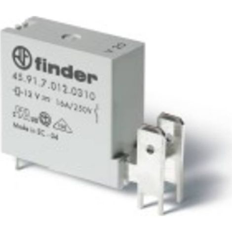 Relais CI temp ambiante interval contacts 3mm 1NO 16A 12V DC Faston 250 FINDER 459170120310 (1/2)