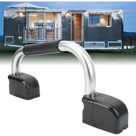Poignée de porte pliante portable 415185 mm pour camping-car, caravane et caravane, poignée auxiliaire de porte et d'embarquement pliable, alliage d'aluminium, convient aux camping-cars, caravanes et  (1/5)