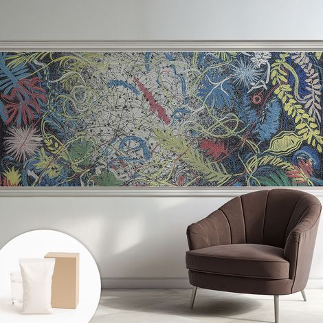 Carta Da Parati Non Tessuto - Decorazione Da Muro - Traspirante - Con Motivo - Per Camera Da Letto Cucina Spirali di piante 250x104 cm (1/5)