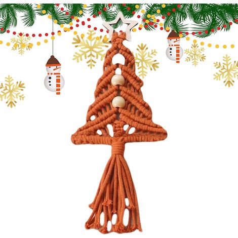 Décorations pour sapin de Noël, décorations murales à pompons, tapisseries tissées en forme de sapin de Noë (1/5)