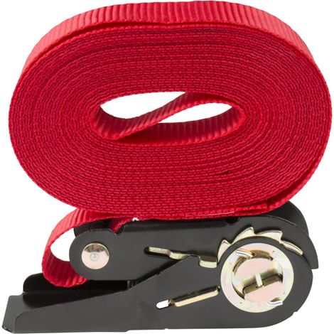 STIER Spanngurt Set, 4 Stück, 5 m Länge, Ratschengurte, Zurrgurte, 800 kg Tragkraft, Farbe rot, Befestigungsgurte für Ladungssicherung, Befestigungsriemen, Spanngurt mit Ratsche (1/4)