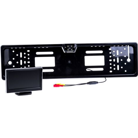 Telecamera per la retromarcia con cornice targa IP67 - grandangolo 170° e display da 5" (1/4)