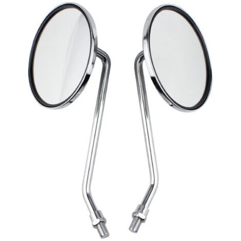 Sollbry retroviseur moto, 1 paire compatible pour la paire 10mm droit et gauche rétroviseurs universels de moto Rétroviseur rond pour motos, vélos de rue, VTT, véhicules tout-terrain et scooters, plac
