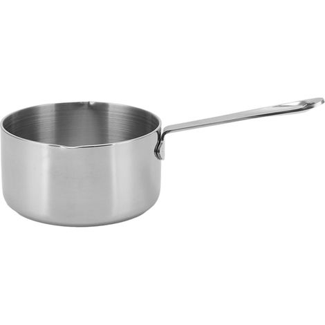 Chauffe-Beurre en Acier Inoxydable, Pot à Lait à Fond Plat, pour Chauffer le Lait, Faire du Sirop, Faire Fondre le Beurre, le Fromage, le Caramel et le Chocolat (350ML)