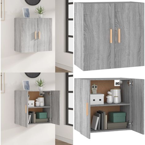 Wandschrank Grau Sonoma 60x30x60 cm Holzwerkstoff - Wandregal - Aufbewahrungsregale - Regal Grau - Schmaler Schrank - Platzsparender Schrank - Home & Living (1/5)