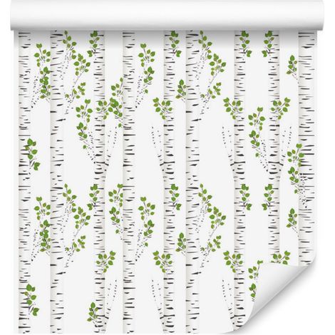 Hermoso papel pintado de abedules para sala de estar y dormitorio, 50x1000 cm. (1/5)