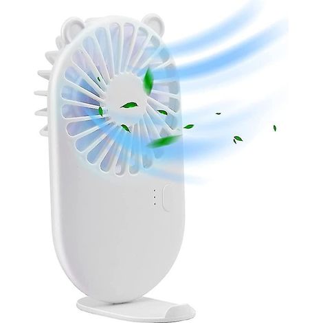 Mini ventilateur USB portable, ventilateur de poche rechargeable avec support, 3 vitesses réglables, S (1/4)