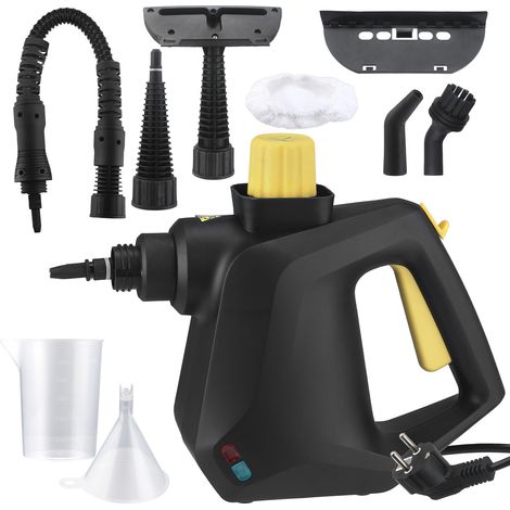 Pulitore a vapore multifunzione da 1000 W ad alta temperatura, adatto per sgrassare la cucina e pulire l'auto, colore nero. (1/4)