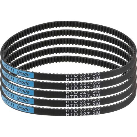 5pcs HTD-3M Courroie de Distribution en Caoutchouc 109 Dents. 327mm Longueur de Pas x 6mm Largeur x 2.4mm Hauteur. Courroie de Poulie en Boucle Fermée (1/5)