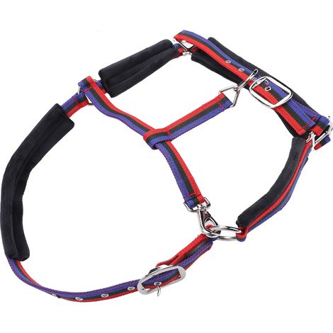 Licol pour cheval en nylon résistant à l'usure, confortable et réglable, avec mousqueton et encolure à pression. Idéal pour l'entraînement équestre. Taille L (convient aux chevaux mesurant entre 1,35 (1/5)