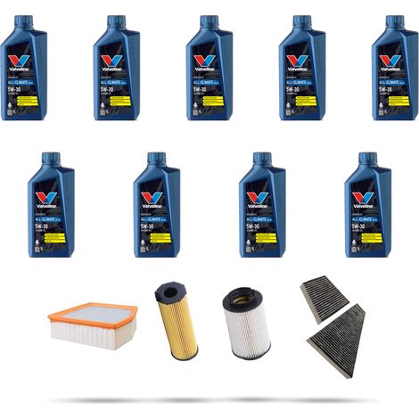 Kit tagliando 4 FILTRI e 9L OLIO compatibile con Vw Phaeton 3.0 TDI V6 176kw dal 2007