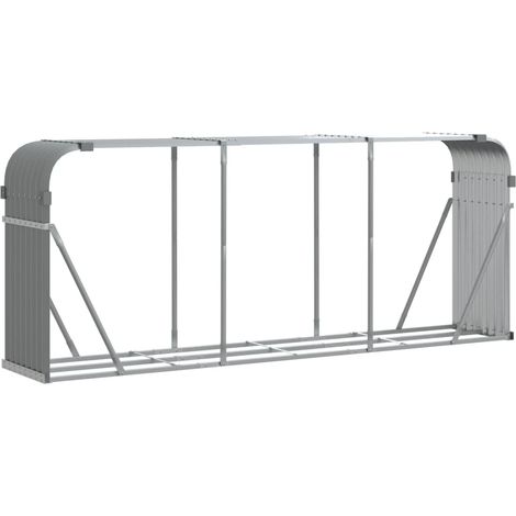 Portalegna chiaro 234 x 45 x 100 cm acciaio zincato grigio 020043813