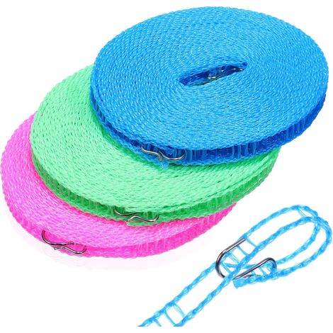 3 pièces coupe-vent en nylon robuste pour camping, 10 m avec crochets de transport extérieurs (1/5)