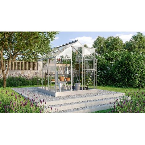 [NEUWERTIG] B-Ware Vitavia Gewächshaus Triton 3800 Aluminium 3,8 m² Garten mit Fundamentrahmen (1/2)