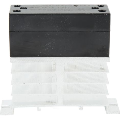 Relais statique 10A avec dissipateur thermique, module SSR entrée 3-32VDC sortie 24-480VAC (1/5)