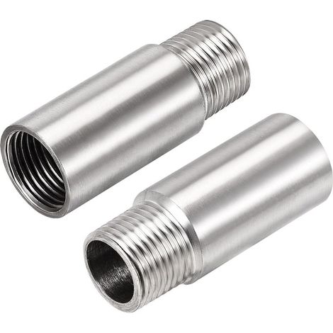Set of 2 shower head extension arms, 60 mm, 1/2 PT stainless steel shower arm extension for bathroom accessories (1/5)