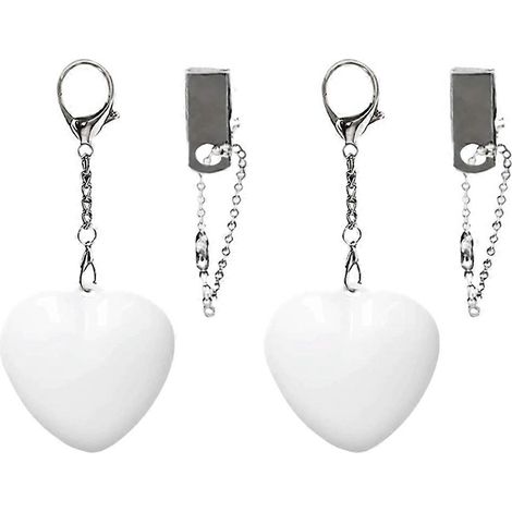 Lot de 2 lampes de sac à main en forme de cœur, lampe tactile pour porte-clés, idéales comme cadeau pour femme (blanc). (1/5)