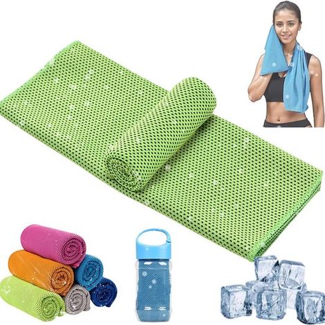 Asciugamani rinfrescanti, asciugamani ghiacciati, asciugamani fitness rinfrescanti morbidi e traspiranti (per collo e viso), sciarpe rinfrescanti ad asciugatura rapida (verdi). (1/5)