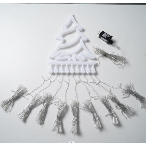 Guirnalda de luces LED en forma de estrella para árbol de Navidad, 350 luces LED, 8 modos de iluminación, decoración navideña para interiores y exteriores (Árbol de Navidad, Colorido) (1/5)