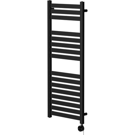 Cassini Colore Matt Black 1200mm x 500mm Straight Digital Thermostatic Electric Heated Towel Rail (1/5)