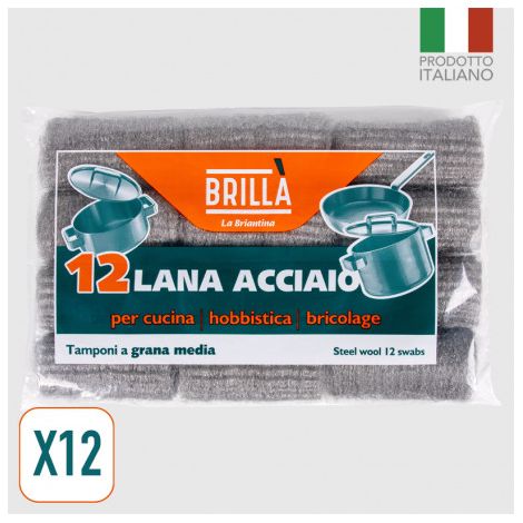 Lana acciaio 12 tamponi La briantina