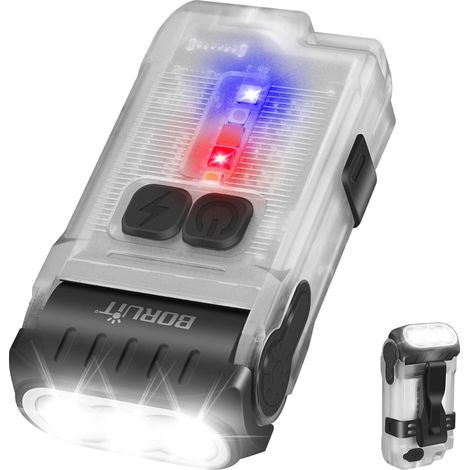 V15 Mini Lampe de Poche, 80 Degrees Rotatif 1200 Lumen Lampe Torche Puissante, avec 10 Modes, IP67 Imperméable à l'eau, Base Magnétique, pour Urgences Randonnée Camping (Noir) (1/5)