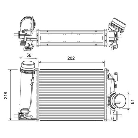 Intercooler, échangeur Valeo 818293 NISSAN 144614EA0A 144614EA0AA 144614EA1A