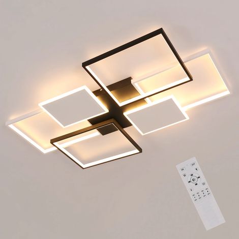 Plafonnier LED carré 72 W – Télécommande, 3000K–6500K luminosité et température réglables, pour salon et intérieur moderne (1/5)