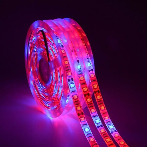 5 M LED Phyto lampes spectre complet bande lumineuse 300 LED 5050 puce poussent des lumières pour serre hydroponique plante 5:1 IP65 étanche (1/5)