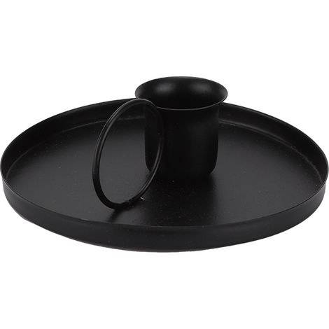 Porte-bougie rétro en métal forgé, support de chandelier, ornement de décoration intérieure, noir